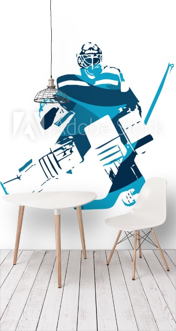 Picture of Ice hockey goalie abstract blue vector illustration